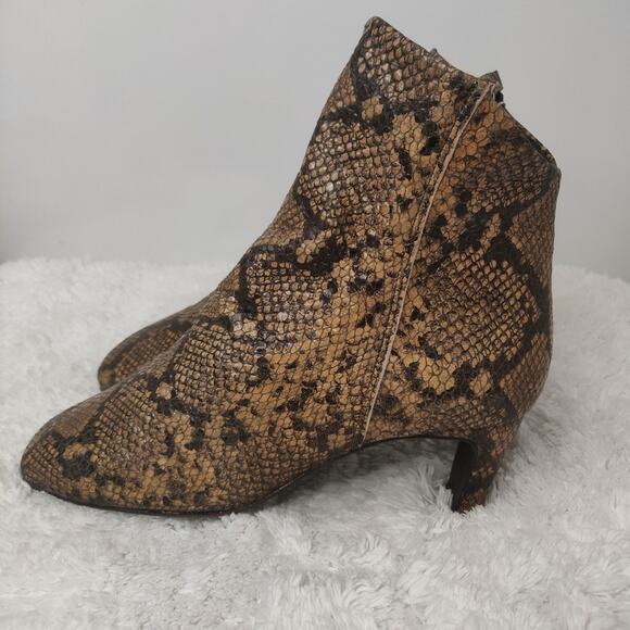 New tan Free people snake skin slouchy bootie sz 38 7.5 - Picture 3 of 7